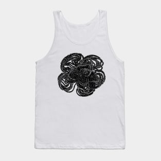 Striking black and white beaded floral design Tank Top